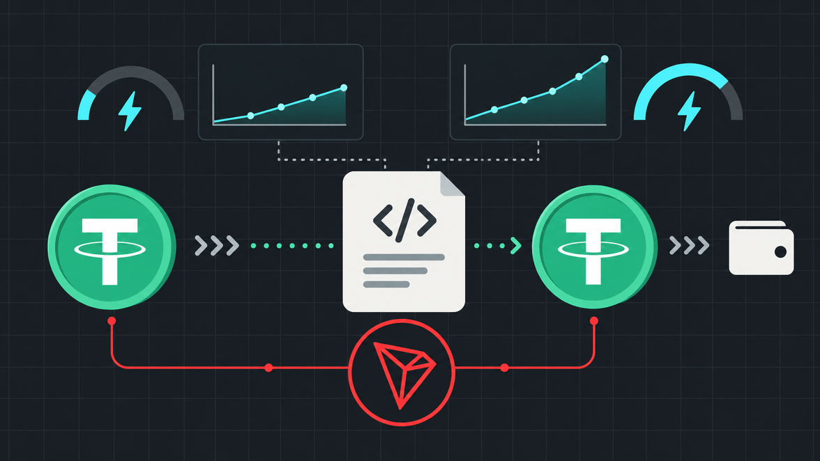 Dynamic TRON Energy usage chart for a USDT transfer